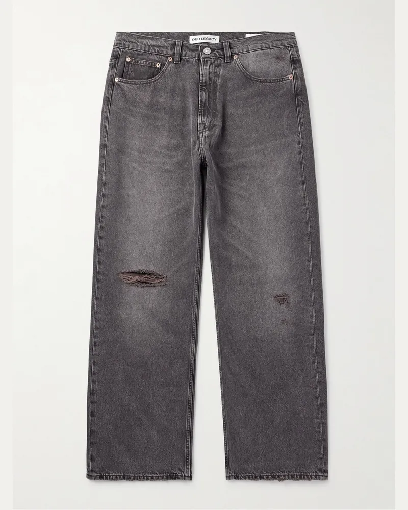 Our Legacy Third Cut gerade geschnittene Jeans in Distressed-Optik Grau