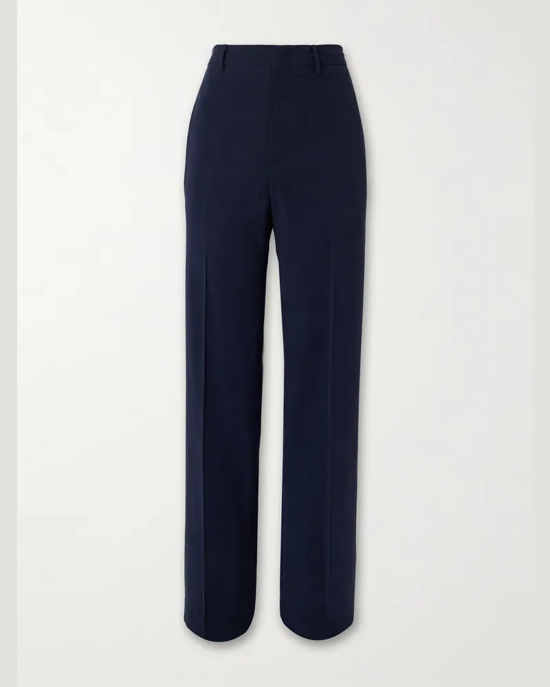 Thom Sweeney Weit geschnittene Hose aus Twill Blau