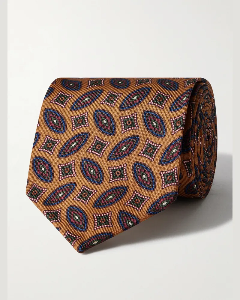 Rubinacci Krawatte aus Seiden-Jacquard, 8 cm Braun