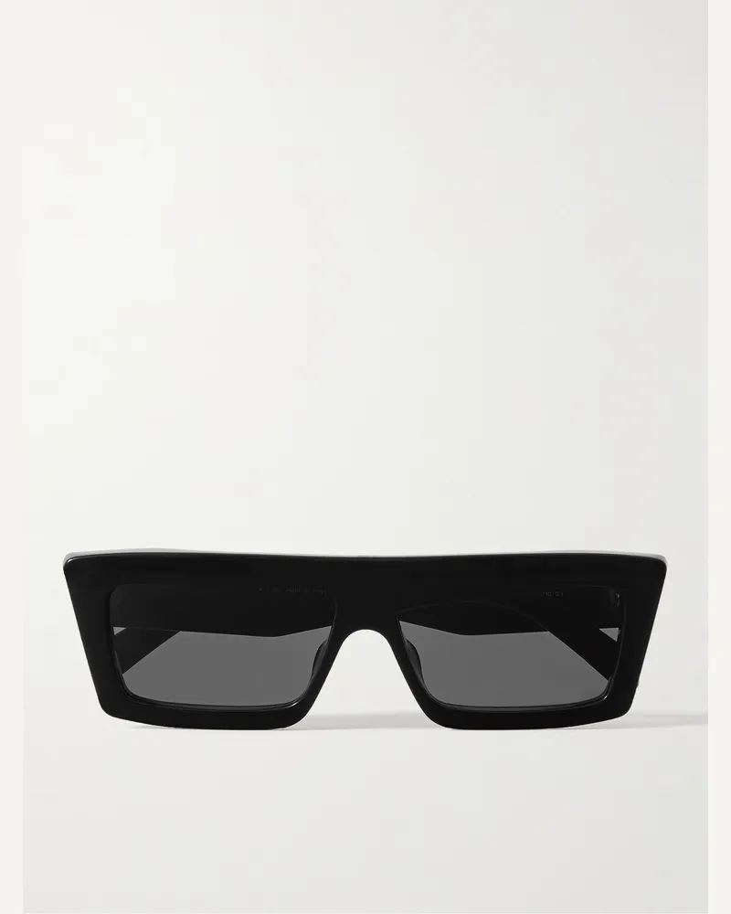 Celine Monochrome 02 Rectangle-Frame Acetate Sunglasses Black
