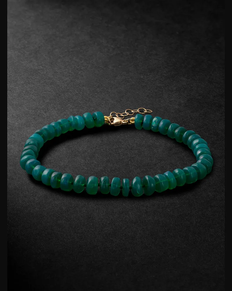 JIA JIA Jumbo 14-Karat Gold Opal Beaded Bracelet Green