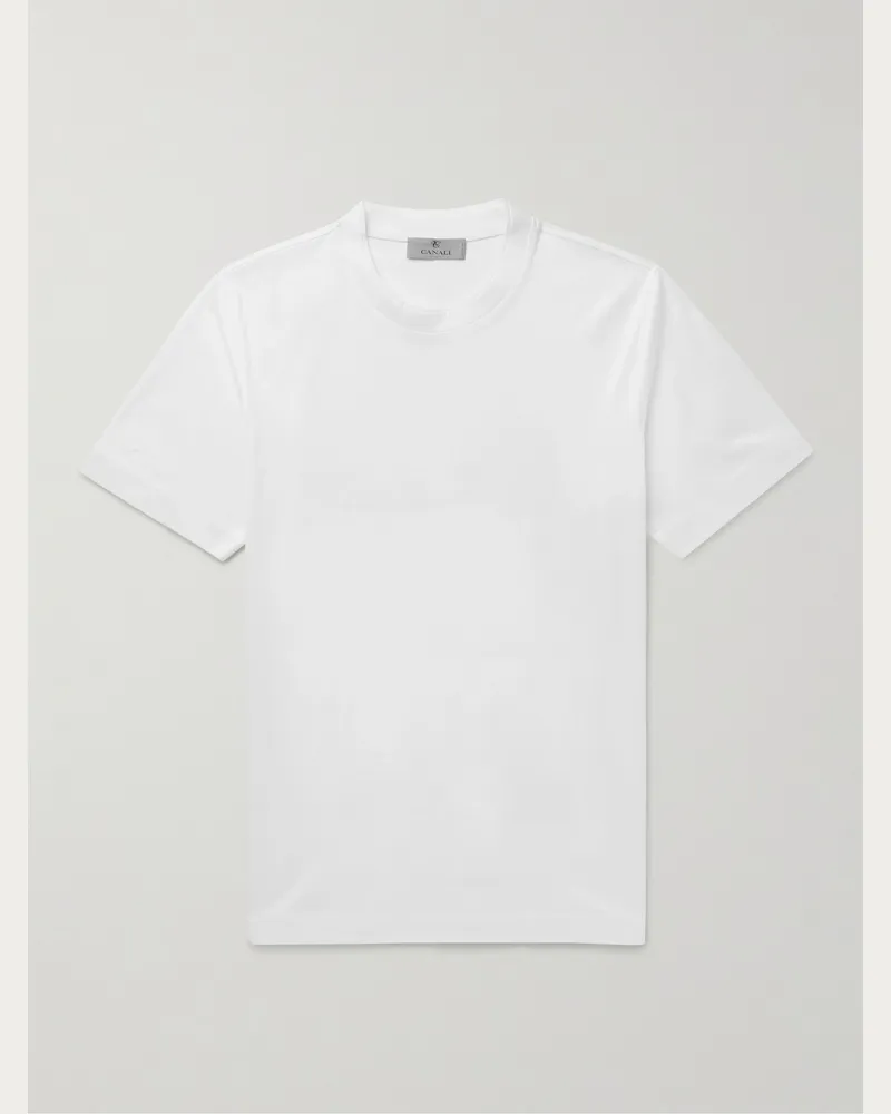 Canali Slim-Fit Mercerised Cotton-Jersey T-Shirt White