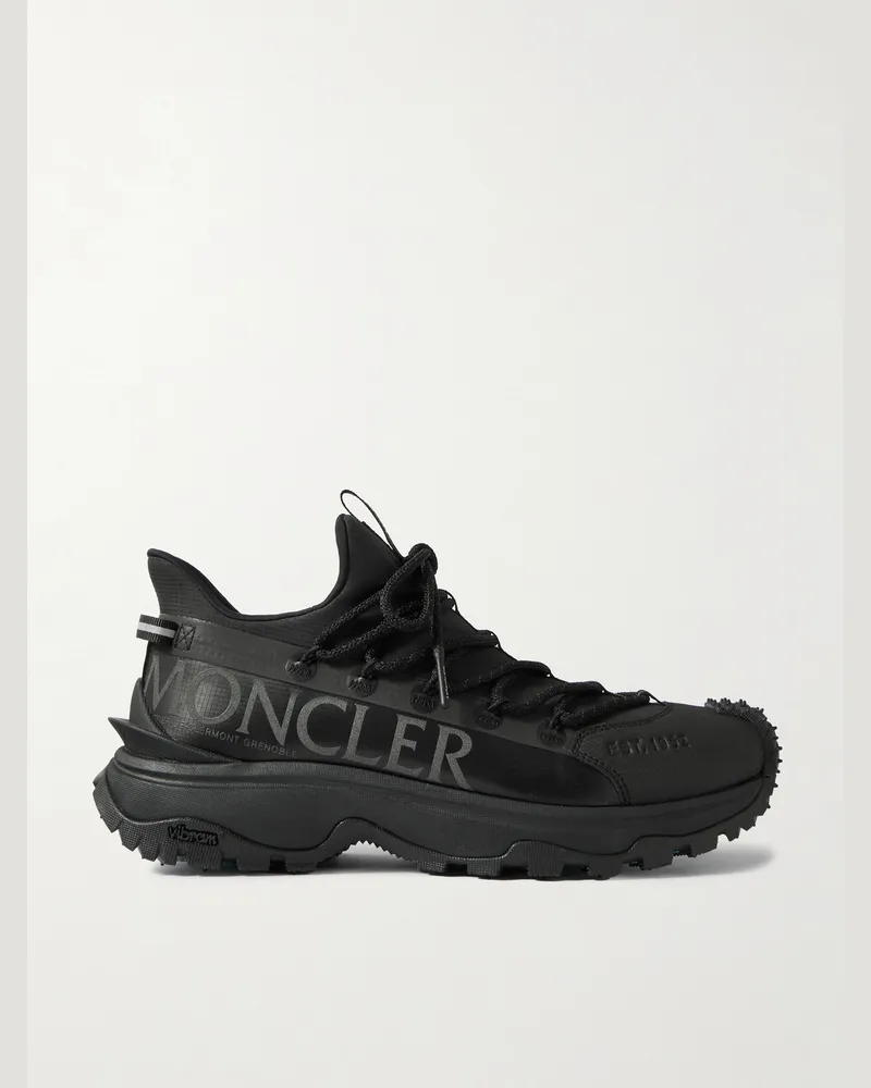 Moncler Trailgrip Lite 2 Logo-Print Rubber-Trimmed Ripstop Sneakers Black