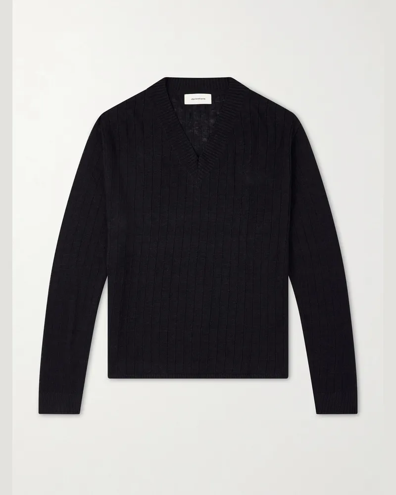 Mfpen Linen-Blend Sweater Black