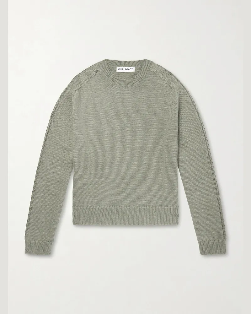 Our Legacy Knitted Cotton Sweater Green