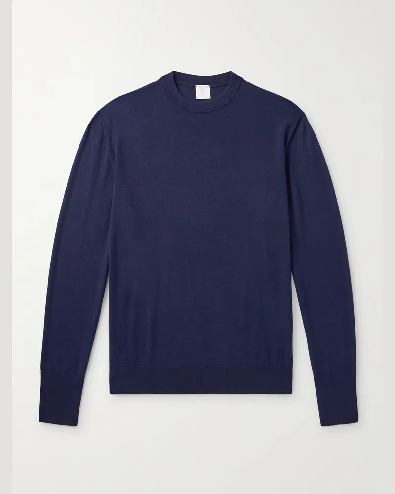 Eleventy Slim-Fit Merino Wool Sweater Blue