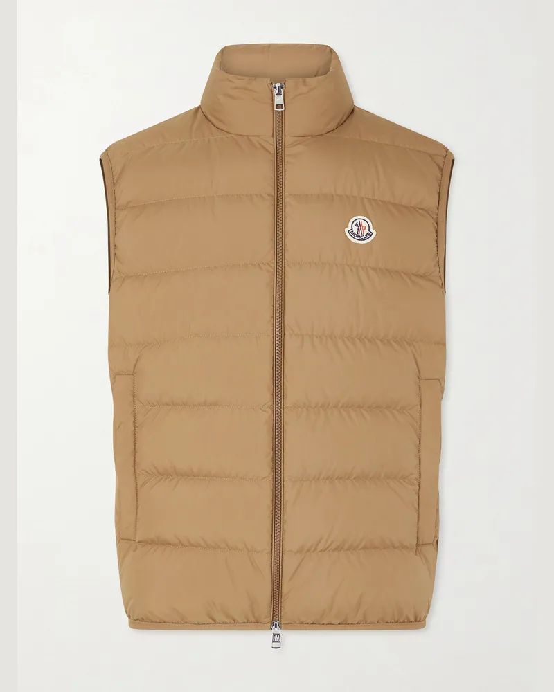 Moncler Logo-Appliquéd Quilted Shell Down Gilet Brown