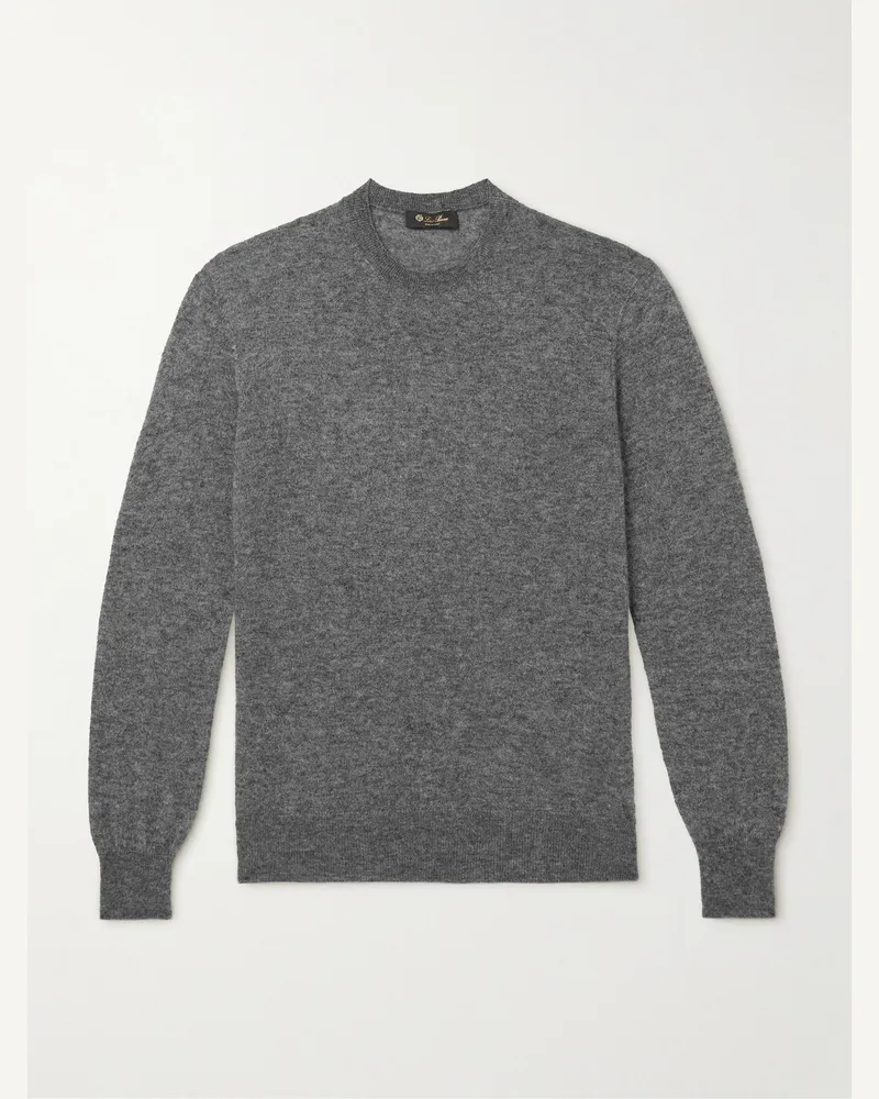 Loro Piana Pullover aus einer gebürsteten Kaschmir-Seidenmischung Grau