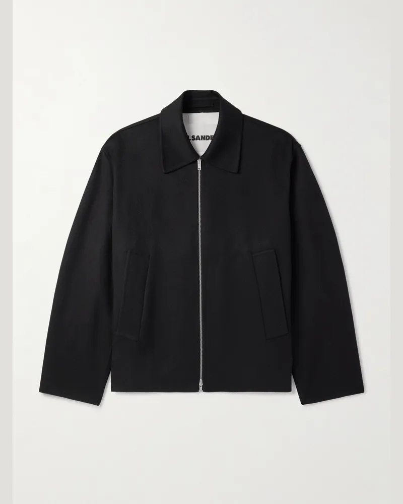 Jil Sander Blouson aus gebürstetem Kaschmir Schwarz