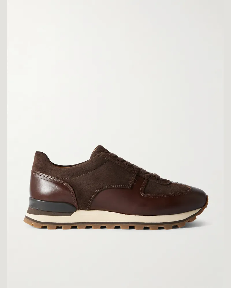 MR P. Carlos Suede and Leather Sneakers Brown