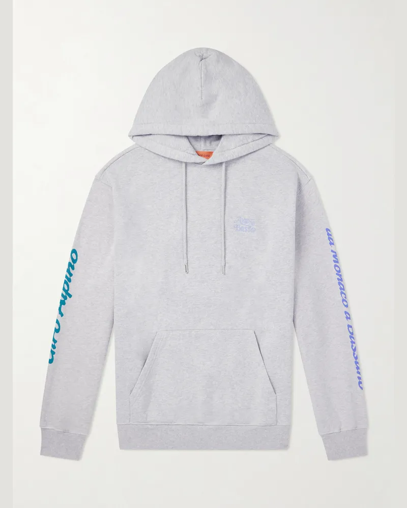 A Kind Of Guise Basso Giro Alpino Logo-Detailed Cotton-Jersey Hoodie Gray