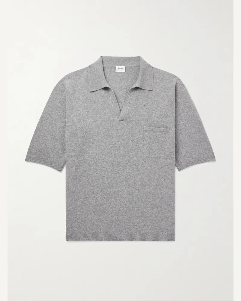 Saint Laurent Polohemd aus Wolle Grau