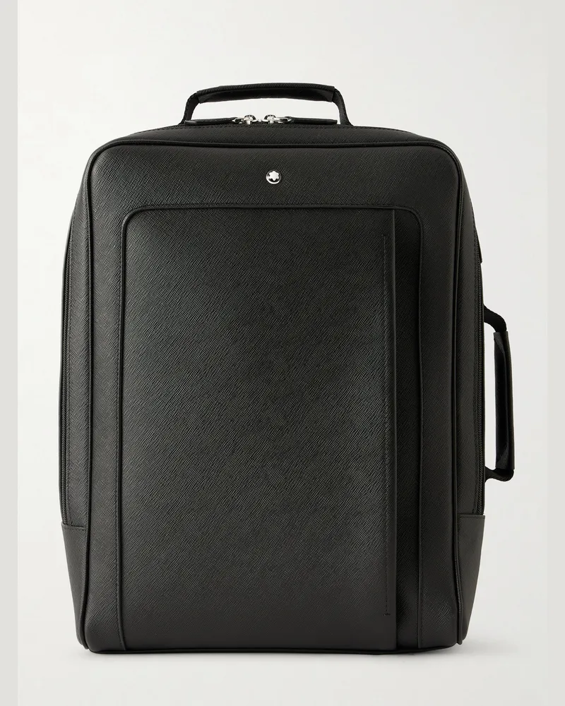 Montblanc Companion Rucksack aus quergemasertem Leder Schwarz