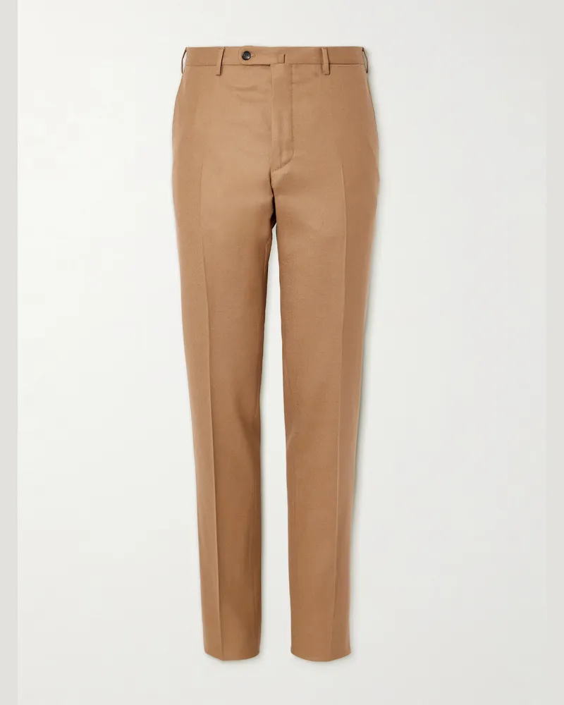 Incotex Schmal geschnittene Anzughose aus Twill aus einer Woll-Kaschmirmischung Neutral