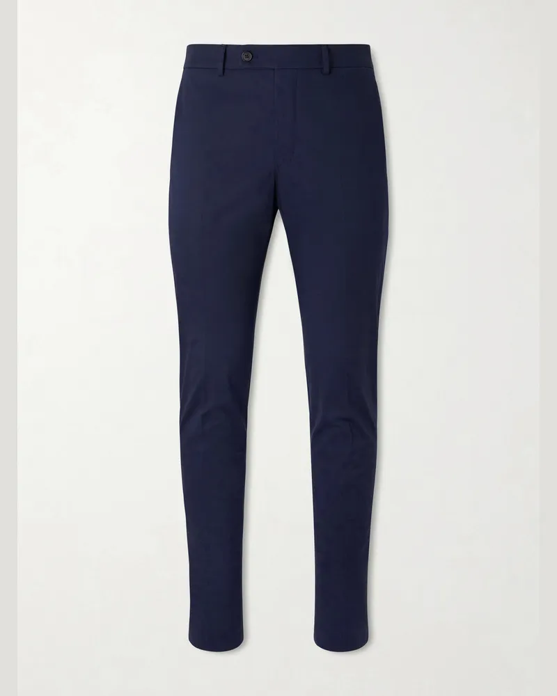 Slowear Tapered Stretch-Cotton Trousers Blue