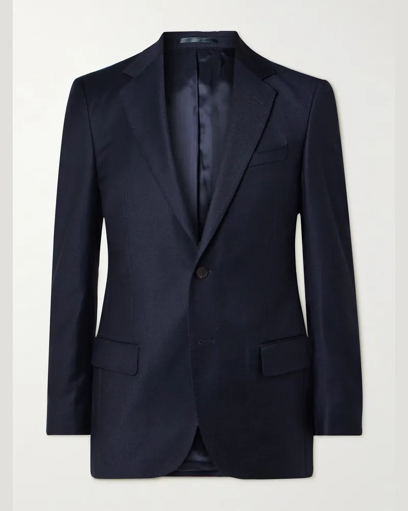 MR P. Slim-Fit Wool-Flannel Suit Jacket Blue