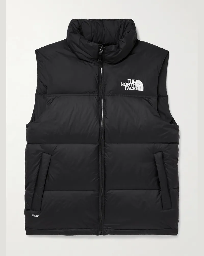 The North Face 1996 Retro Nuptse schmal geschnittene Daunenweste aus recyceltem Shell Schwarz