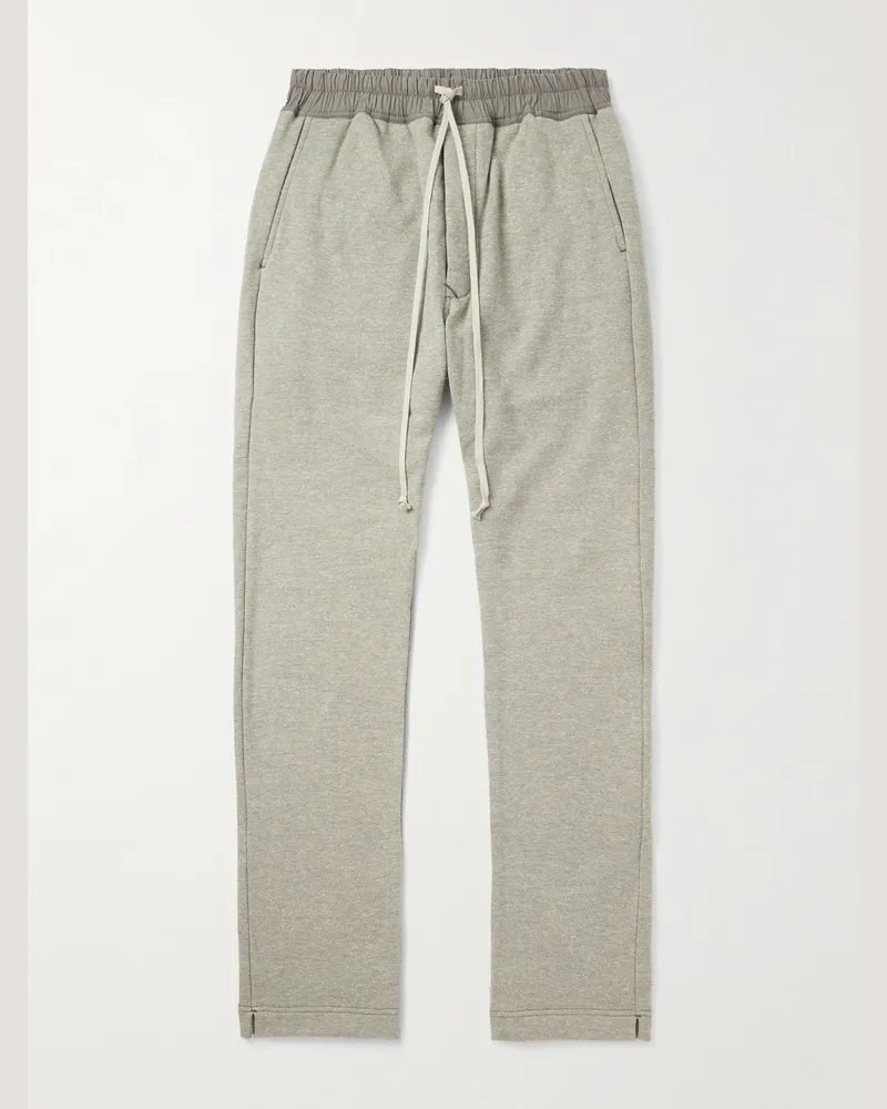 DRKSHDW by Rick Owens Berlin Straight-Leg Shell-Trimmed Cotton-Blend Jersey Sweatpants Gray