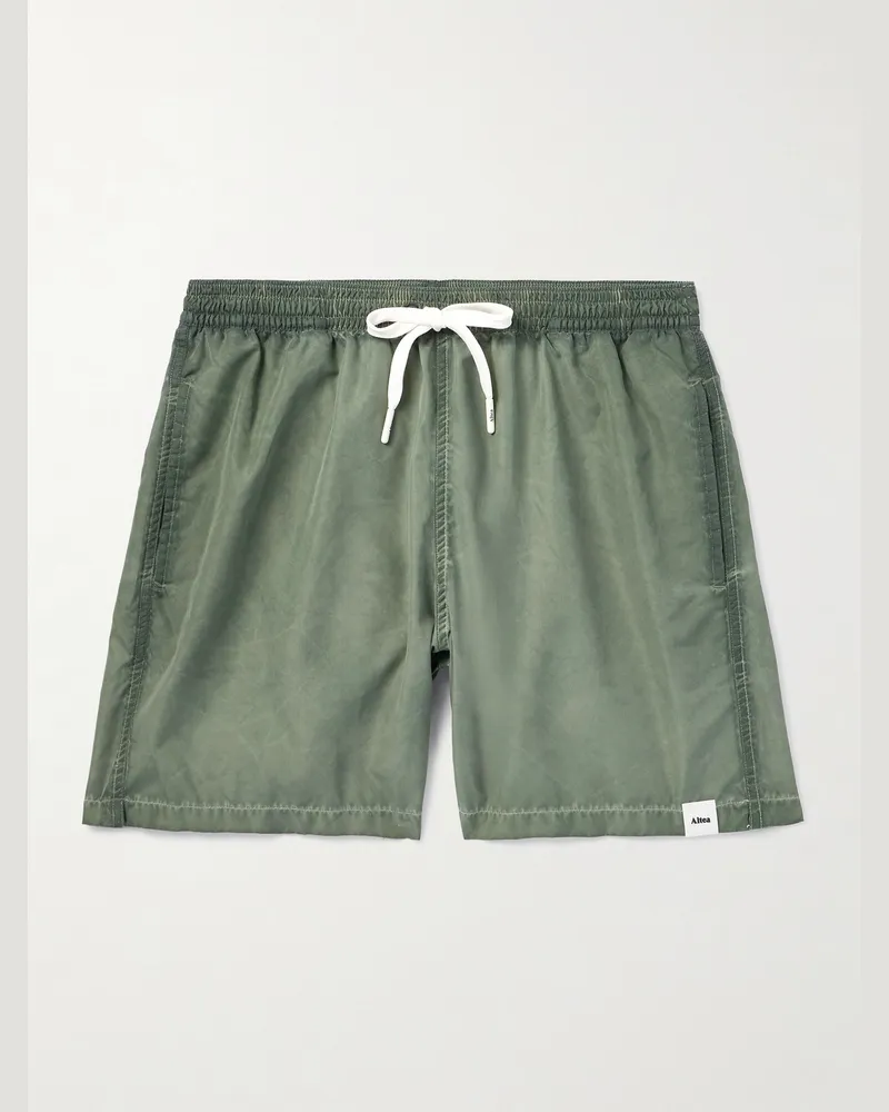 Altea Gerade geschnittene mittellange Badeshorts Grün