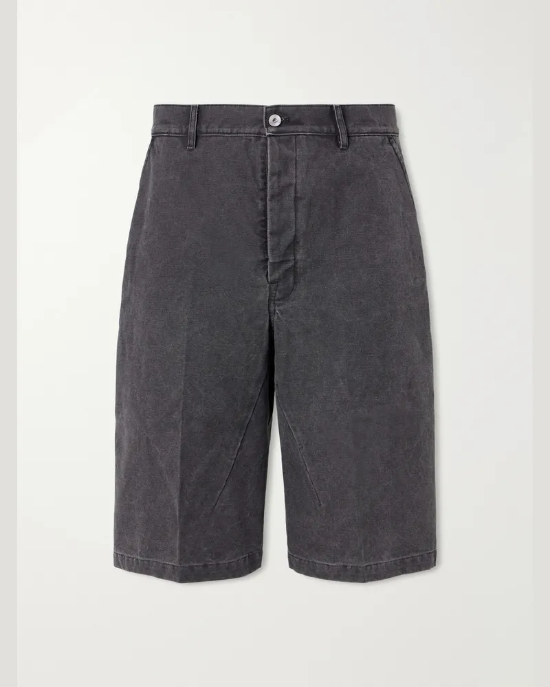 DRKSHDW by Rick Owens Work Straight-Leg Cotton-Canvas Shorts Gray