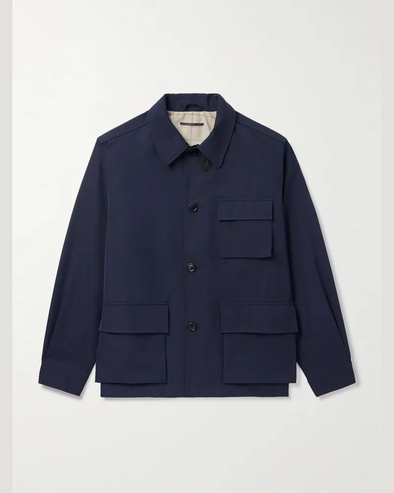 Dunhill Twill Shirt Jacket Blue