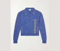 Mouliné Zip-Up Cardigan