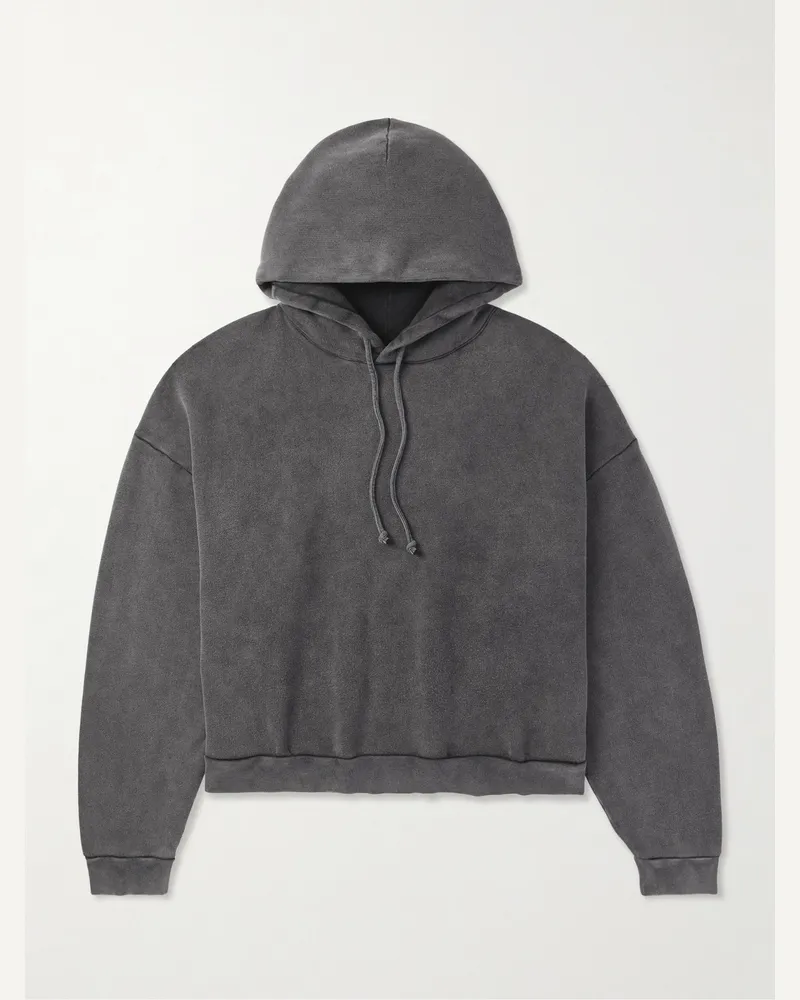 Acne Studios Fester H Cotton-Jersey Hoodie Gray