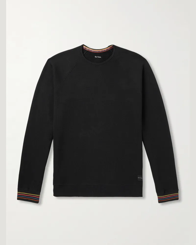Paul Smith Striped Cotton-Jersey Sweatshirt Black