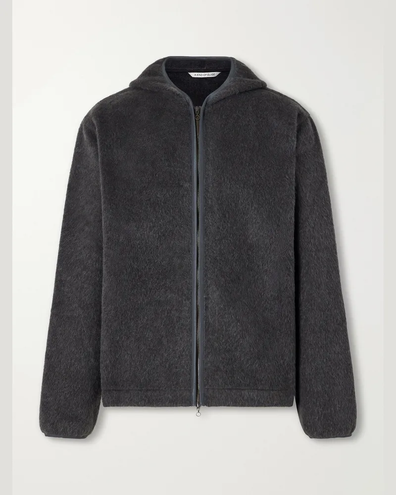 A Kind Of Guise Erro Brushed Wool and Mohair-Blend Felt Hoodie Gray