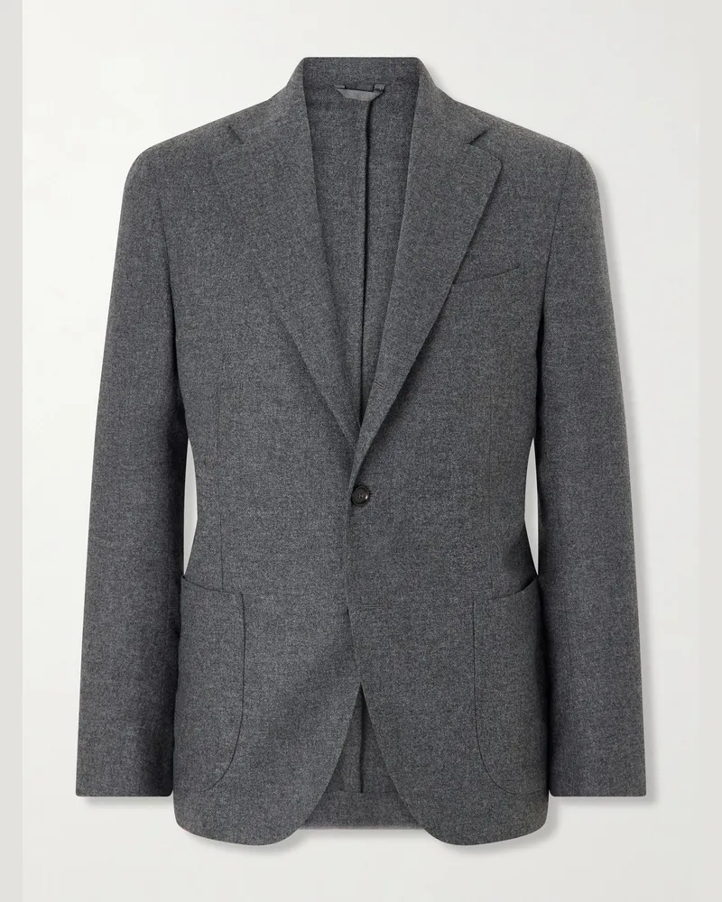 De Petrillo Posillipo Wool and Cashmere-Blend Suit Jacket Gray