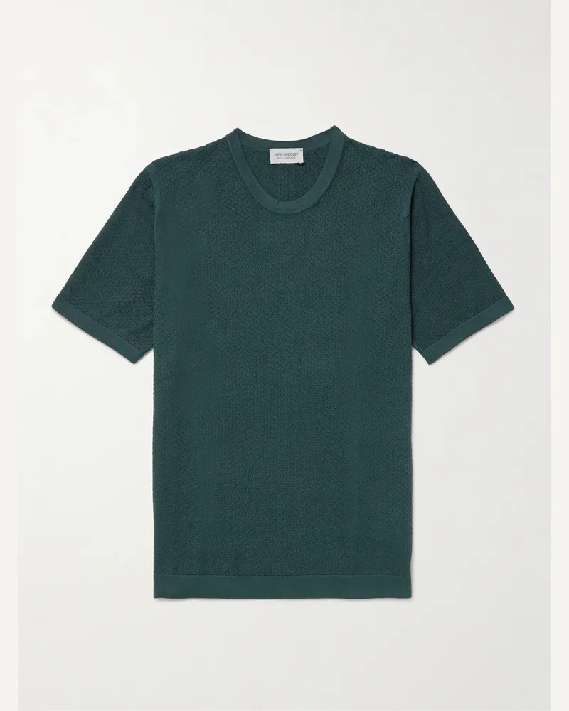John Smedley Forrest T-Shirt aus strukturierter Sea-Island-Baumwolle Grün