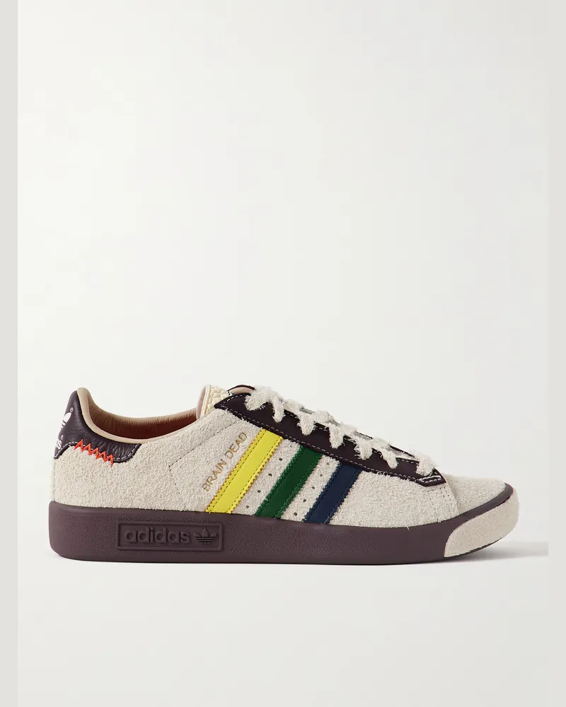 adidas Brain Dead Forest Hills Sneakers aus gebürstetem Veloursleder mit Lederbesatz Neutral