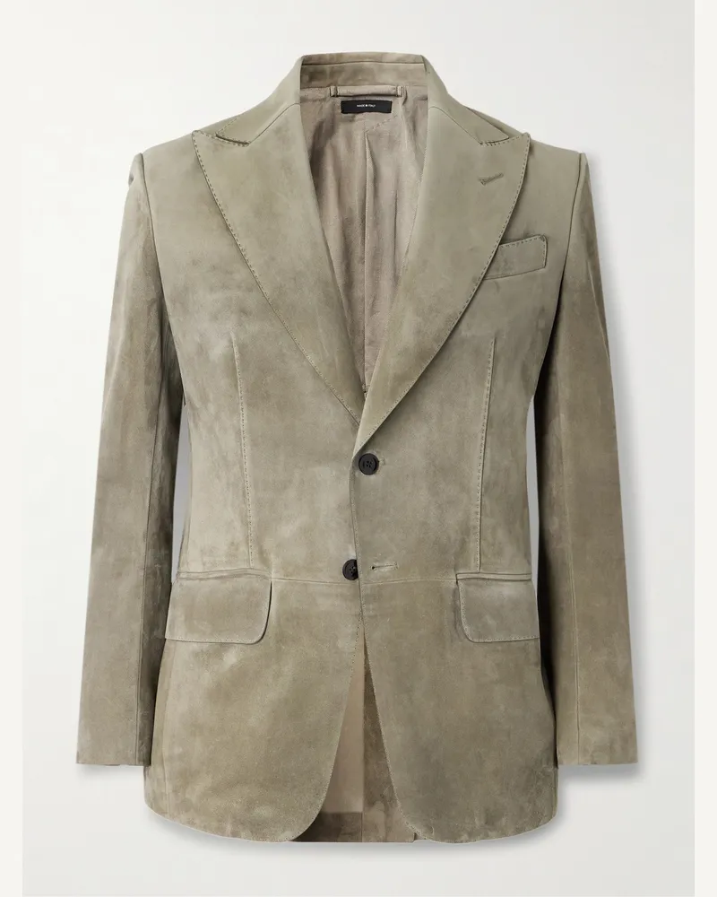Tom Ford Dyllan Sakko aus Veloursleder Neutral