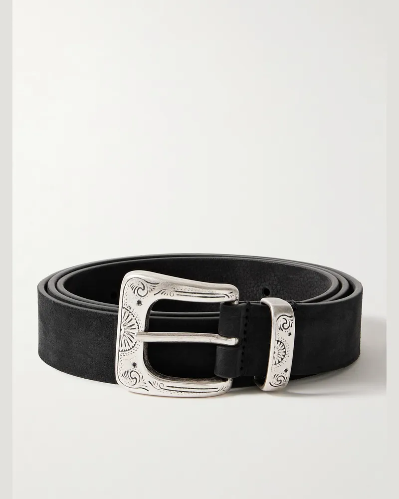 Anderson's Gürtel aus Nubukleder, 3 cm Schwarz
