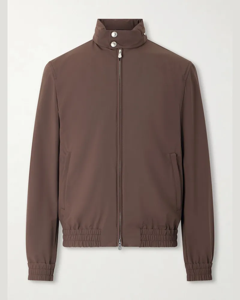 Brunello Cucinelli Shell Hooded Harrington Jacket Brown