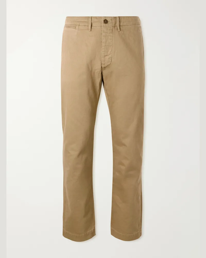 RRL Straight-Leg Cotton-Twill Trousers Neutrals