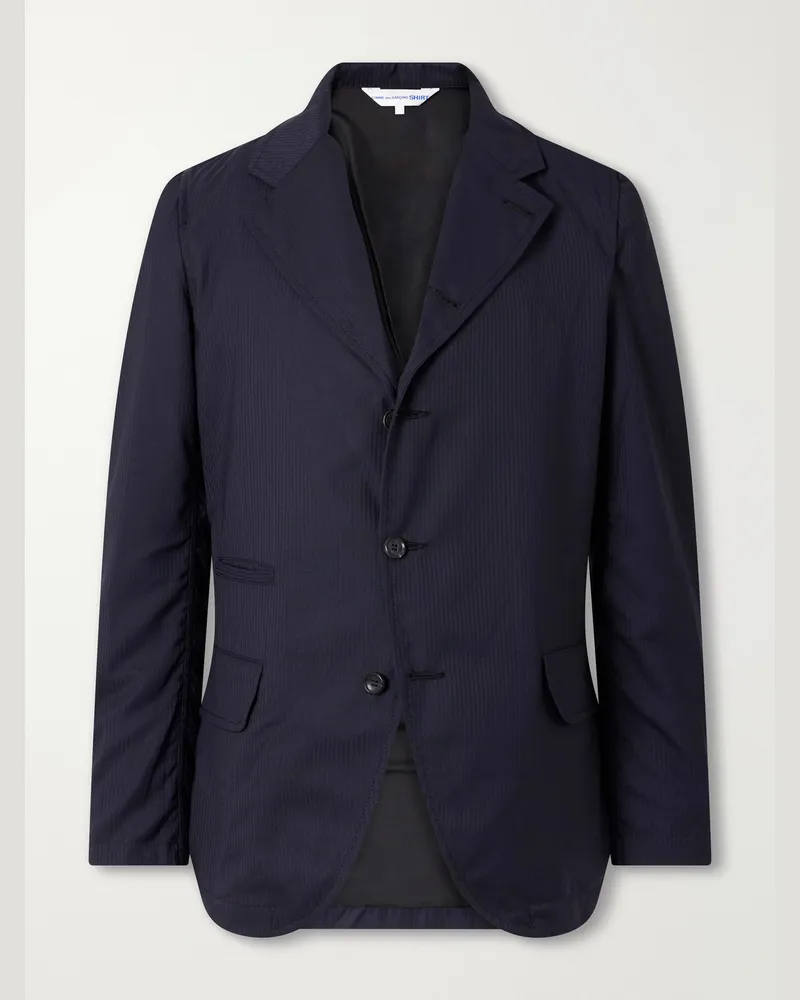Comme des Garçons Herringbone Shell Blazer Blue