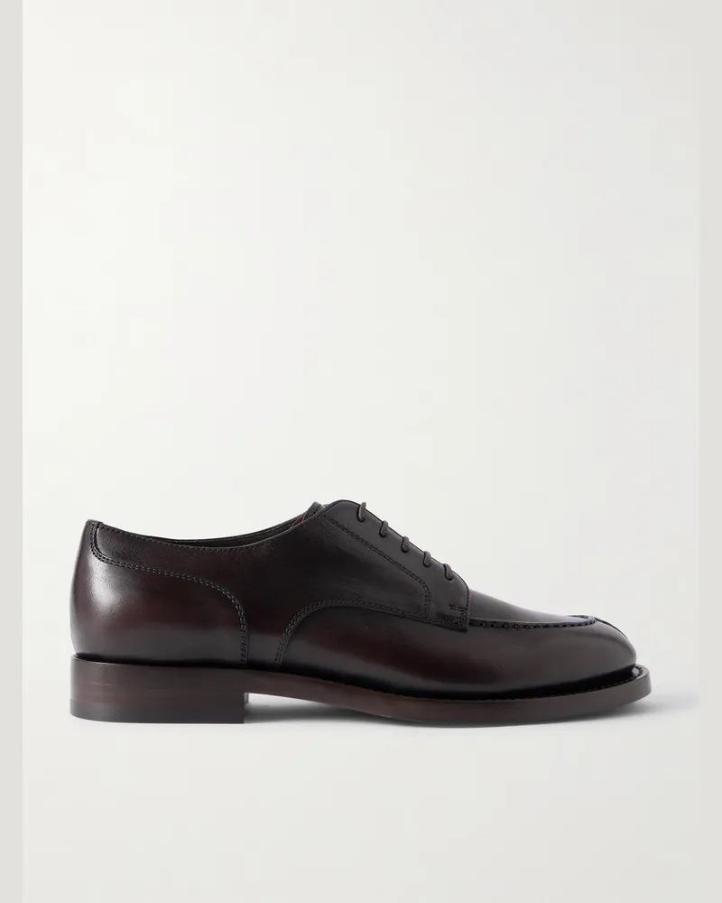Brunello Cucinelli Derby-Schuhe aus Leder Burgunder