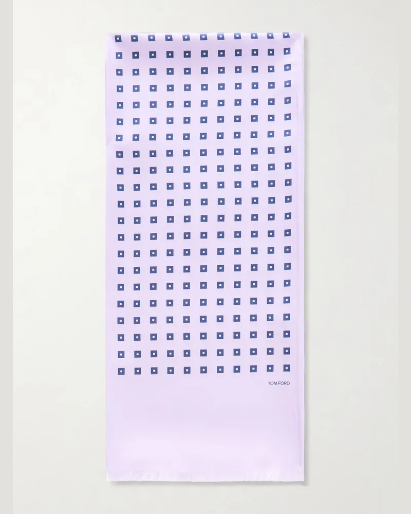 Tom Ford Silk-Jacquard Scarf Purple