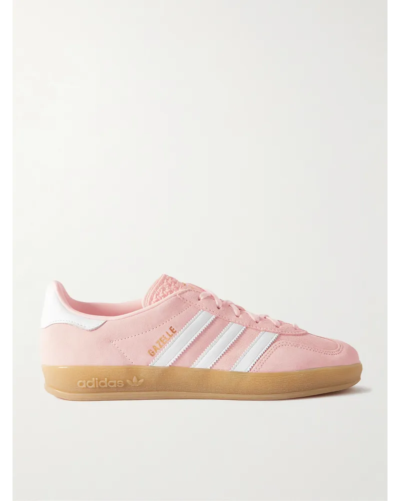 adidas Gazelle Indoor Sneakers aus Veloursleder mit Kunstlederbesatz Pink