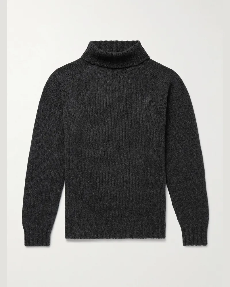 Drake's Submariner Wool Rollneck Sweater Gray