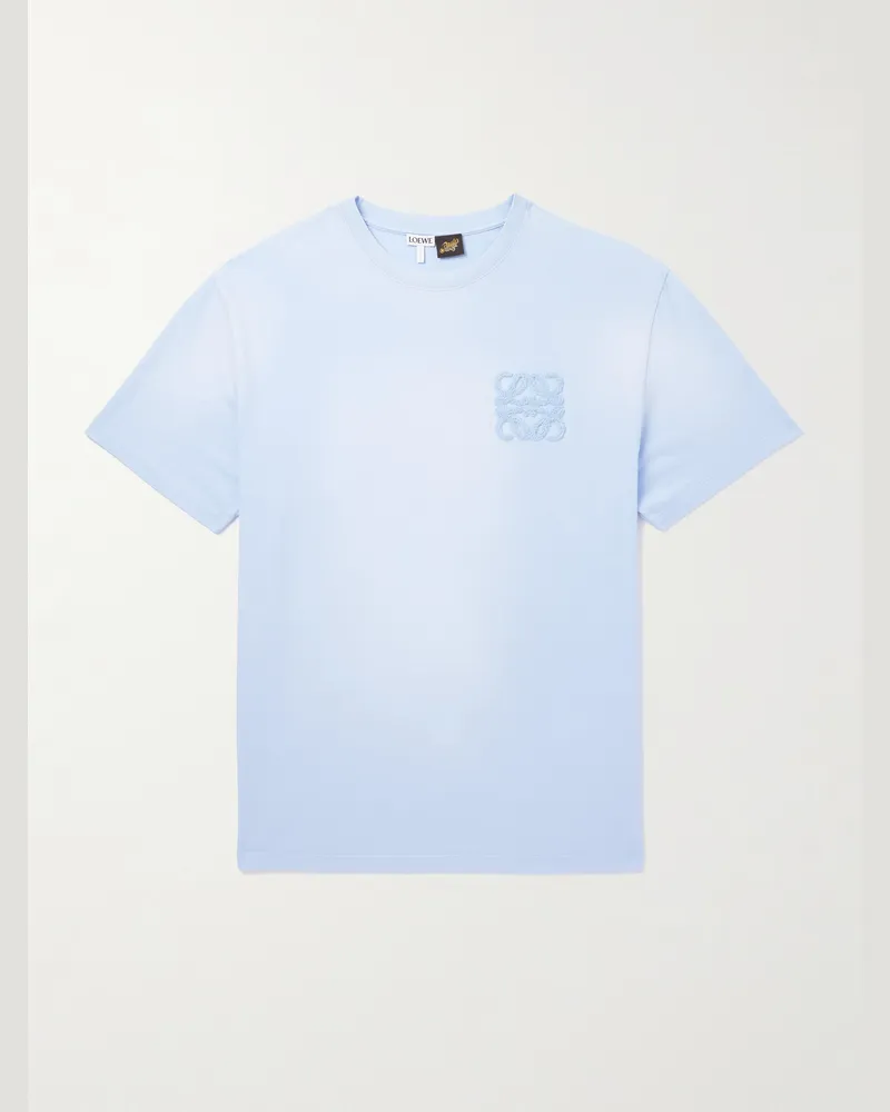 Loewe Paula Ibiza T-Shirt aus Baumwoll-Jersey mit Logoapplikation Blau