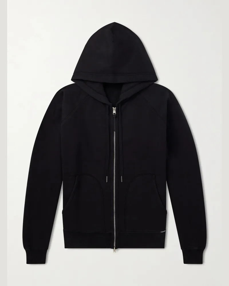 Tom Ford Slim-Fit Cotton-Jersey Zip-Up Hoodie Black