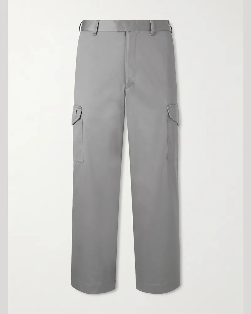 WTAPS Straight-Leg Cotton-Blend Twill Trousers Gray