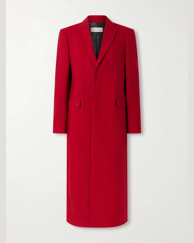 Dries van Noten Mantel aus Wolle Rot