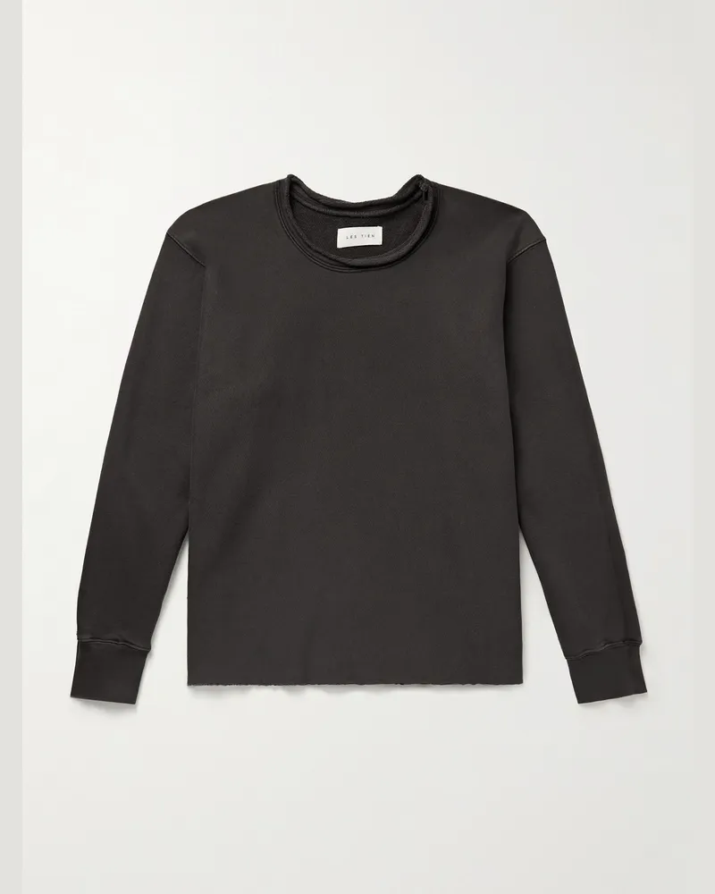 LES TIEN Cotton-Jersey Sweatshirt Black