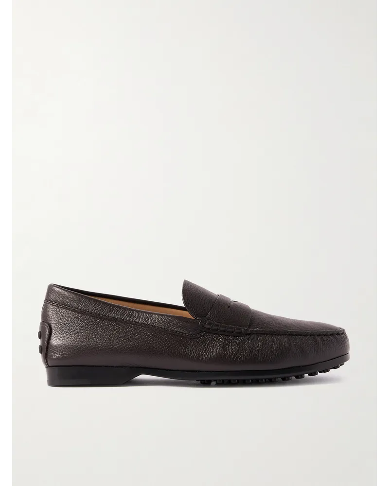 TOD'S Pennyloafers aus vollnarbigem Leder Braun