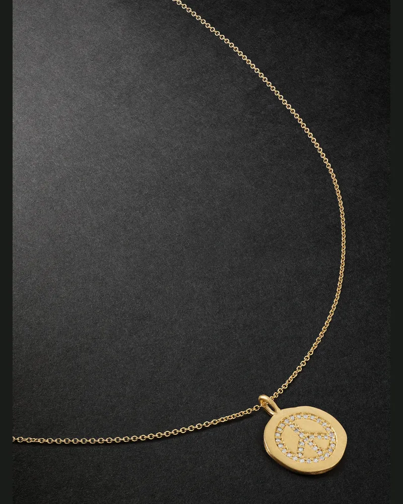 Ileana Makri Peaceful Anhängerkette aus Gold mit Diamanten Gold