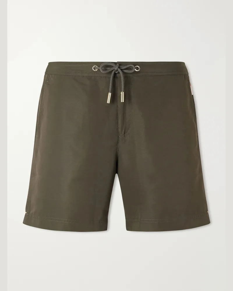 Orlebar Brown Bulldog gerade geschnittene, mittellange Badeshorts Grün