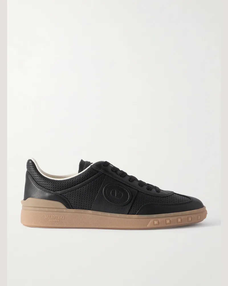 Valentino Garavani Upvillage Perforated Leather Sneakers Black